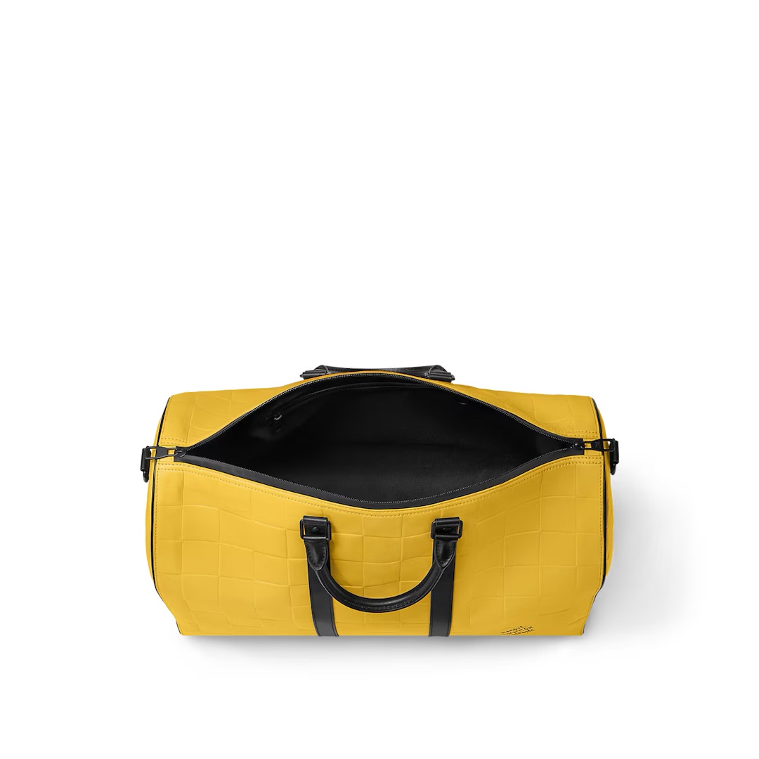 Louis Vuitton Lv Keepall Bandouliere 50cm travel bag M25019 yellow (lattice embossed) is so hot
