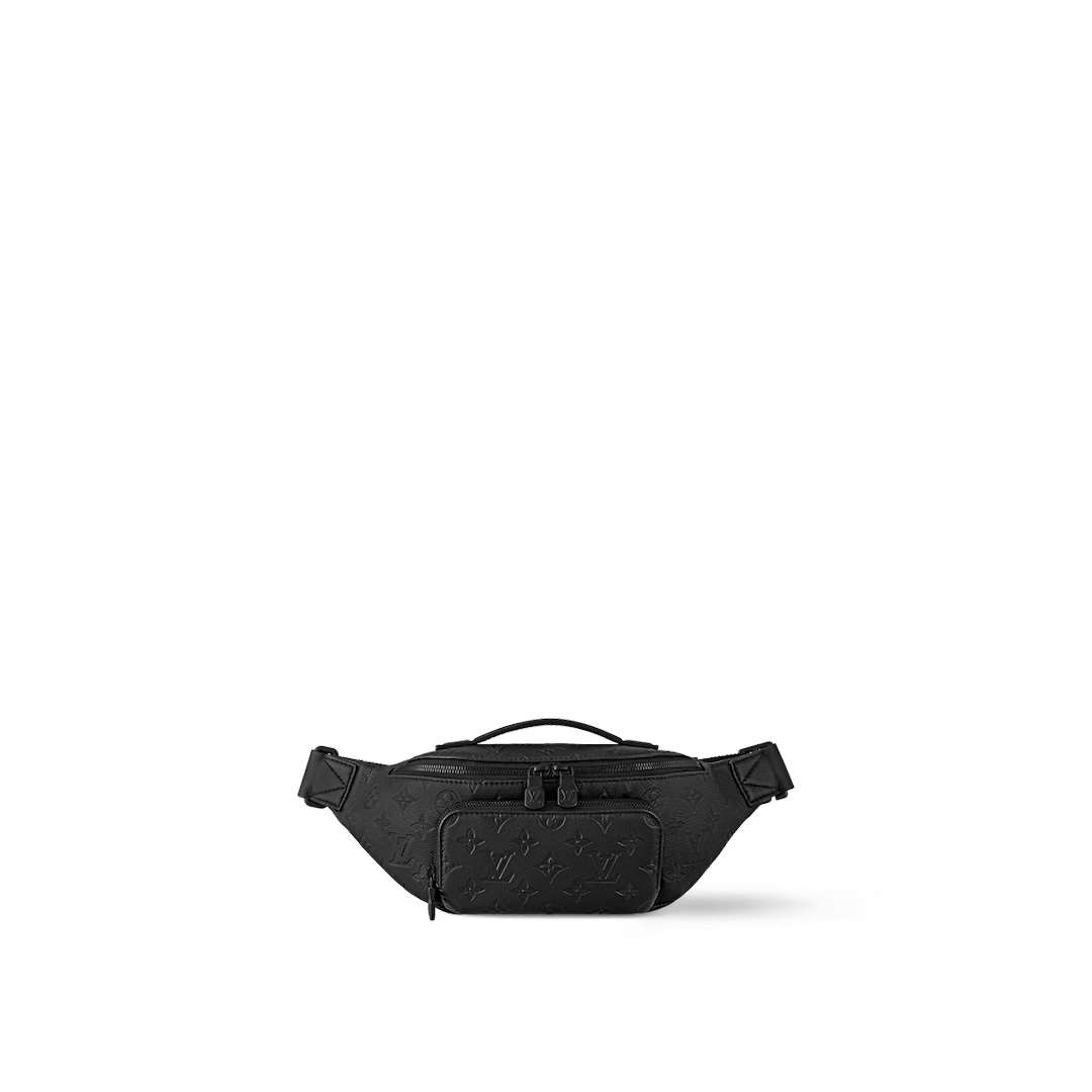 【Rush Bumbag 腰包】M47058 黑色 （条纹压花）参考图