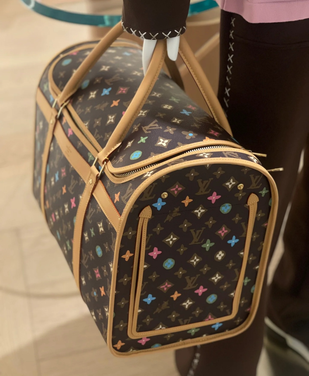 Louis Vuitton Dog bag pet boxM47066 brown color (Tyler co-branded) model picture