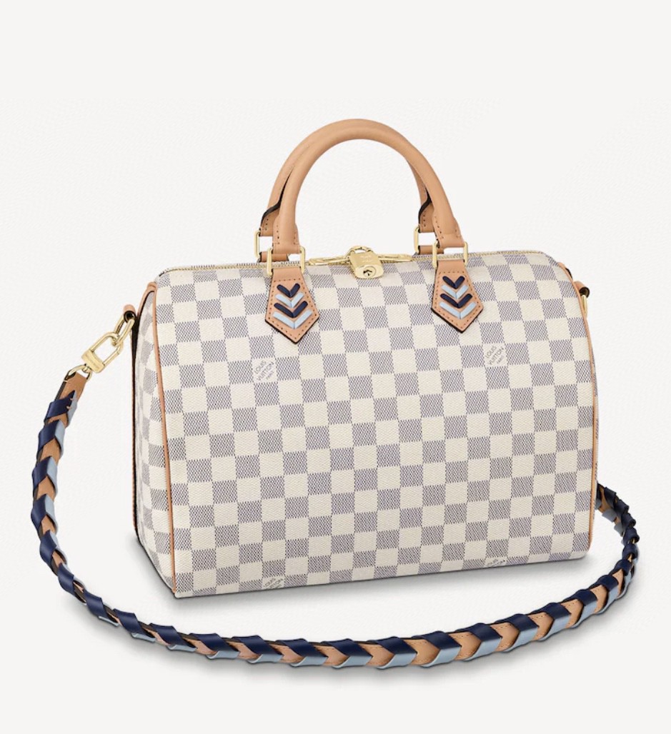 Vendeurs en ligne
 Louis Vuitton LV Speedy De gros
 Sacs À Main Blanc Jaune Tissé Damier Azur N50054