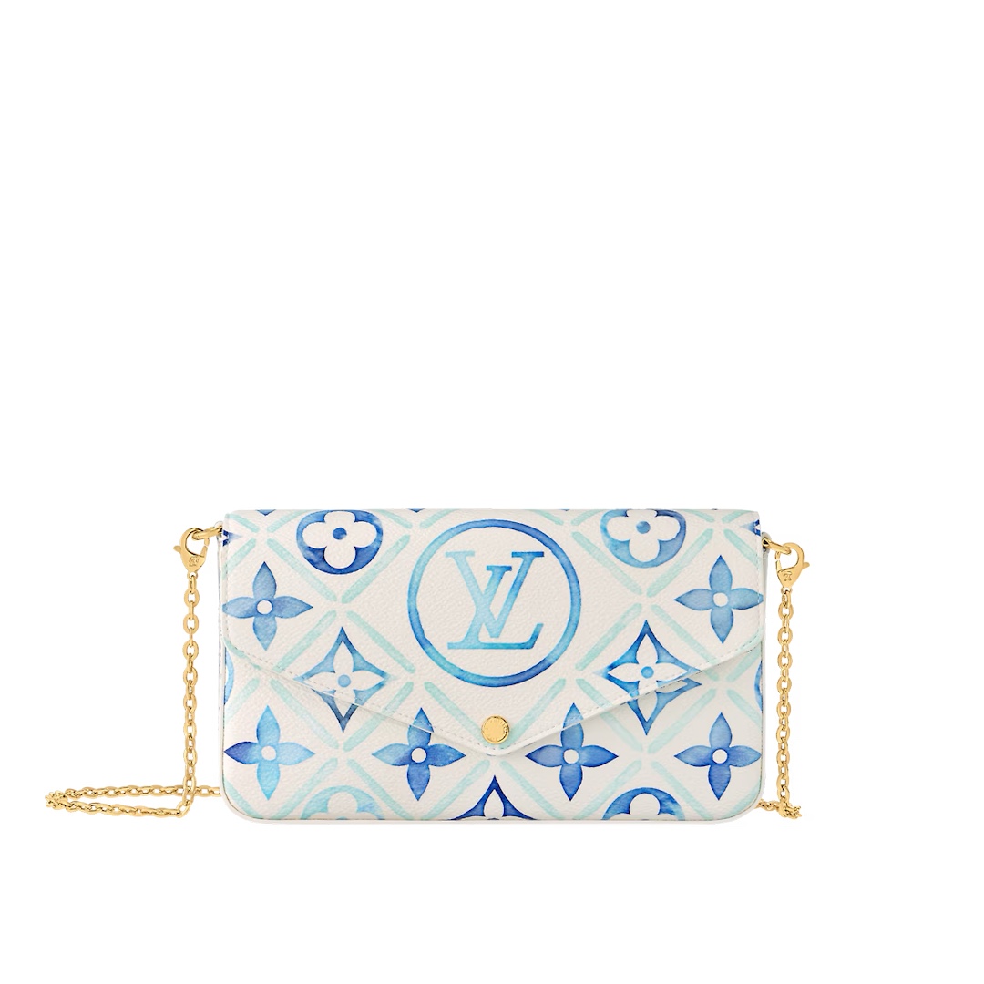 Louis Vuitton LV Pochette FeLicie Perfect
 Tassen Schoudertas Blauw Canvas Zomercollectie Kettingen M11459