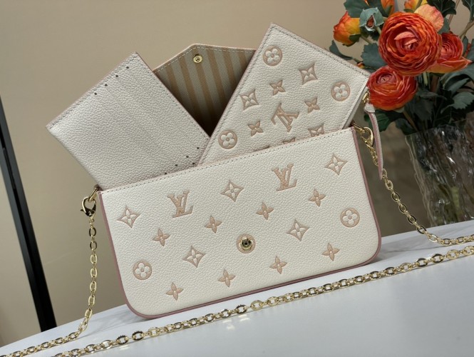 Louis Vuitton Pochette Félicie Chain Bag Monogram Empreinte Leather M64064 1 Louis Vuitton Pochette Félicie Chain Bag Monogram Empreinte Leather M64064