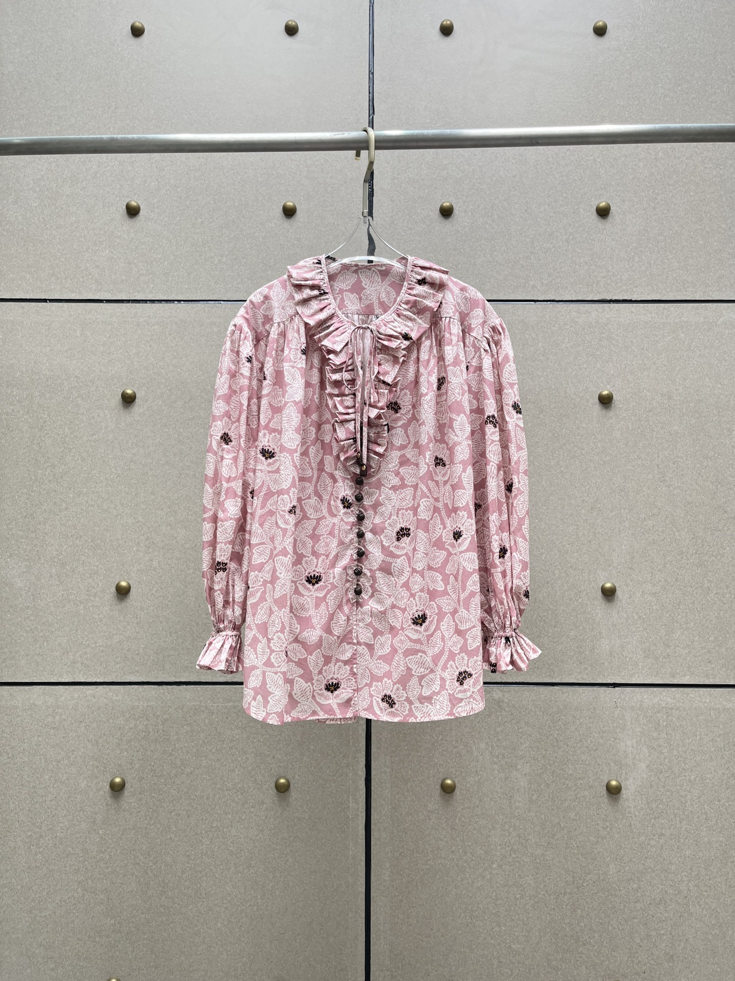 NO:330997,Printed loose floral top!  cotton SML, alexander wang19860909印花荷叶边宽松上衣！棉 SML,,alexander wang,Women's clothing