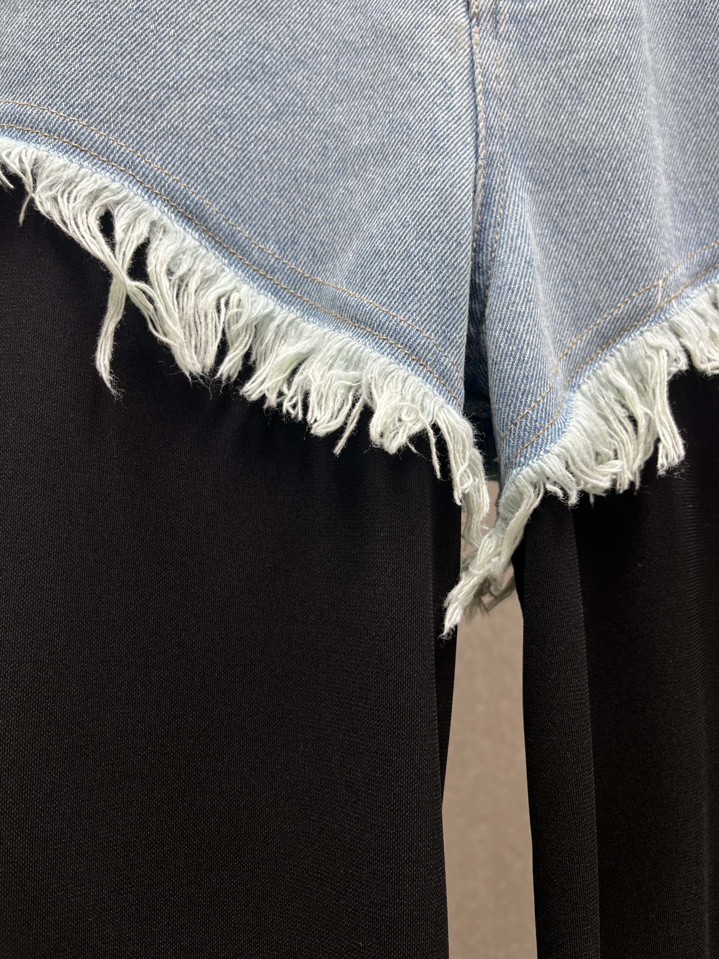 ♥️毛须边撞色拼接牛仔裤！棉 SML