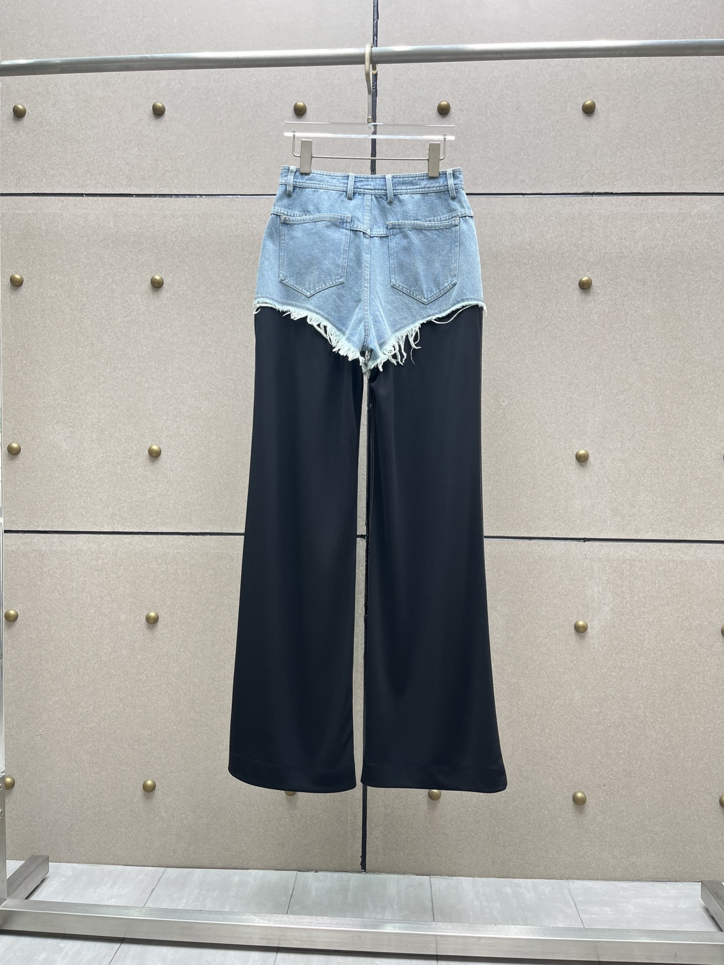 ♥️毛须边撞色拼接牛仔裤！棉 SML