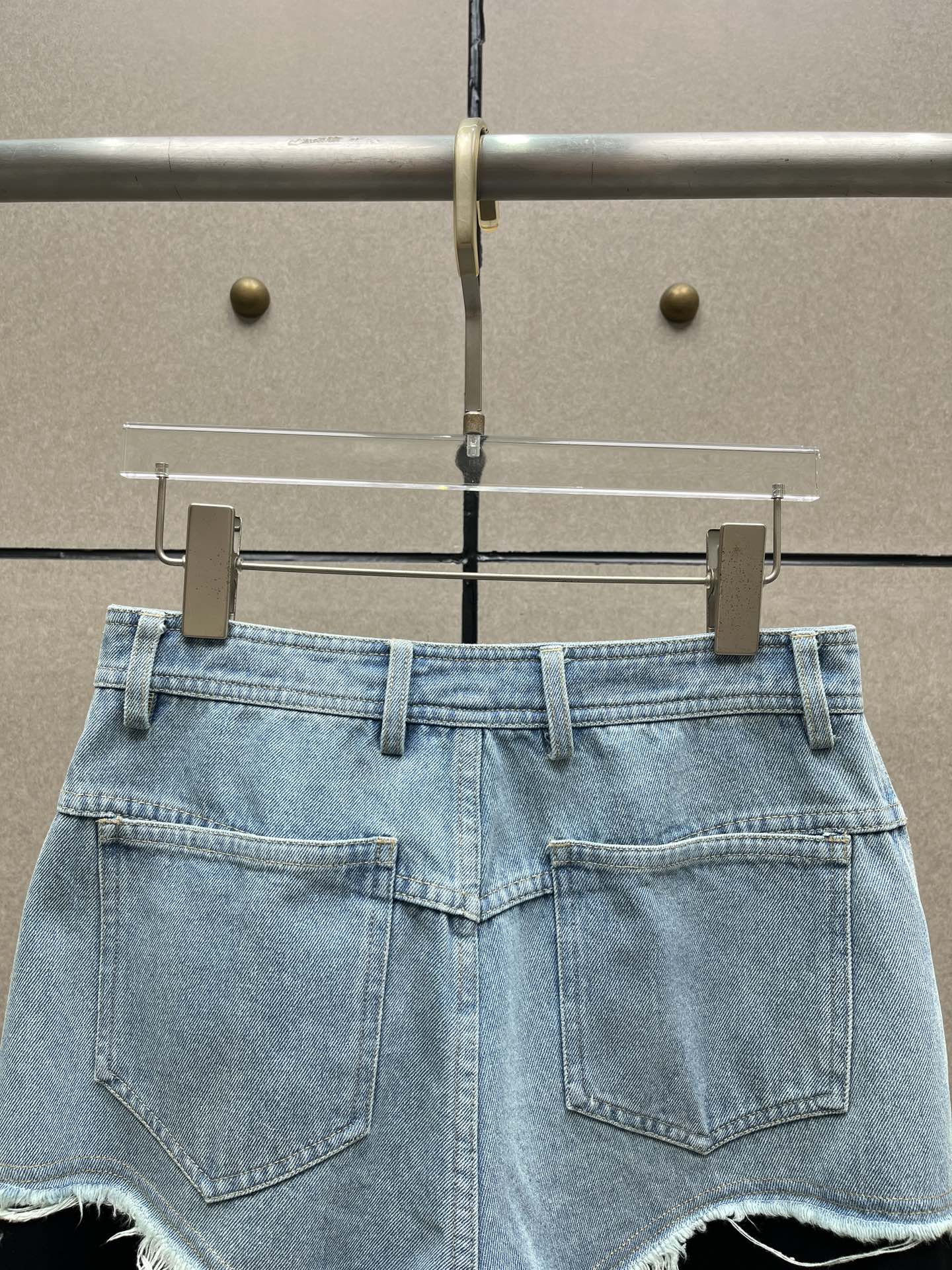 ♥️毛须边撞色拼接牛仔裤！棉 SML