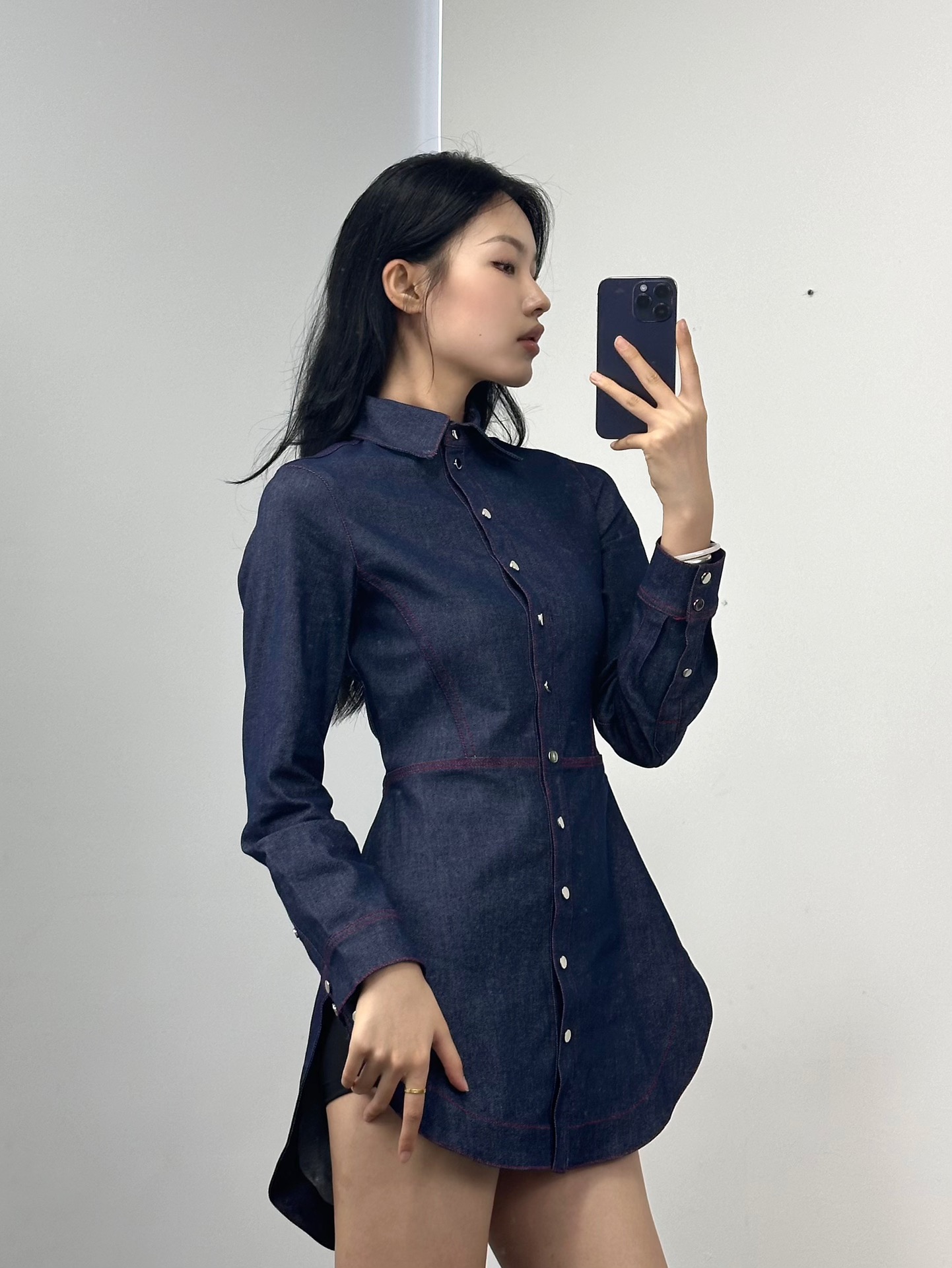 ♥️alai*修身收腰牛仔上衣！棉 SML