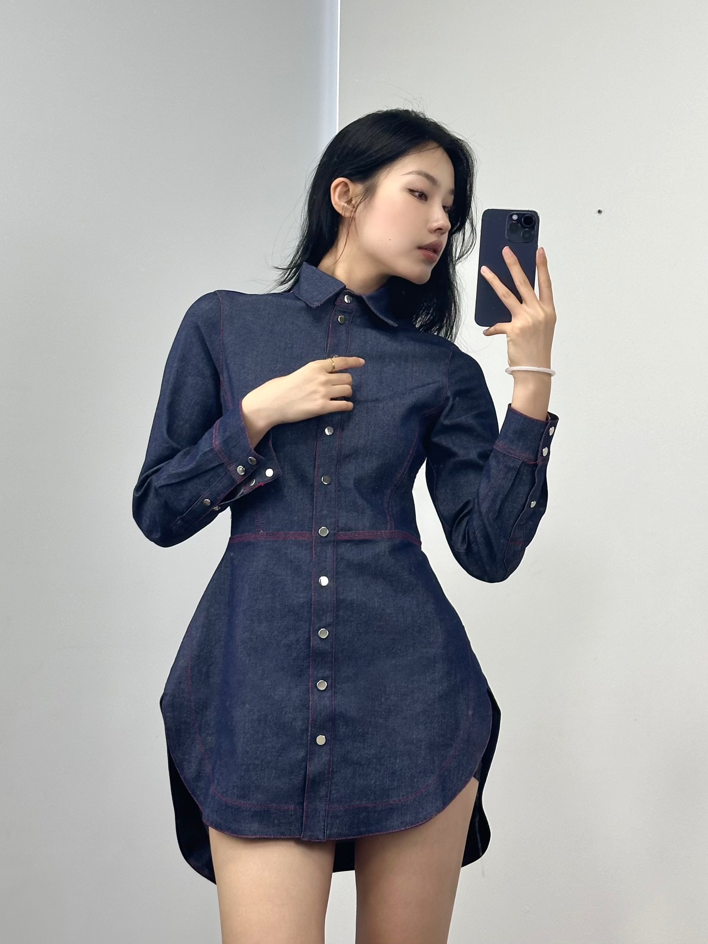 ♥️alai*修身收腰牛仔上衣！棉 SML