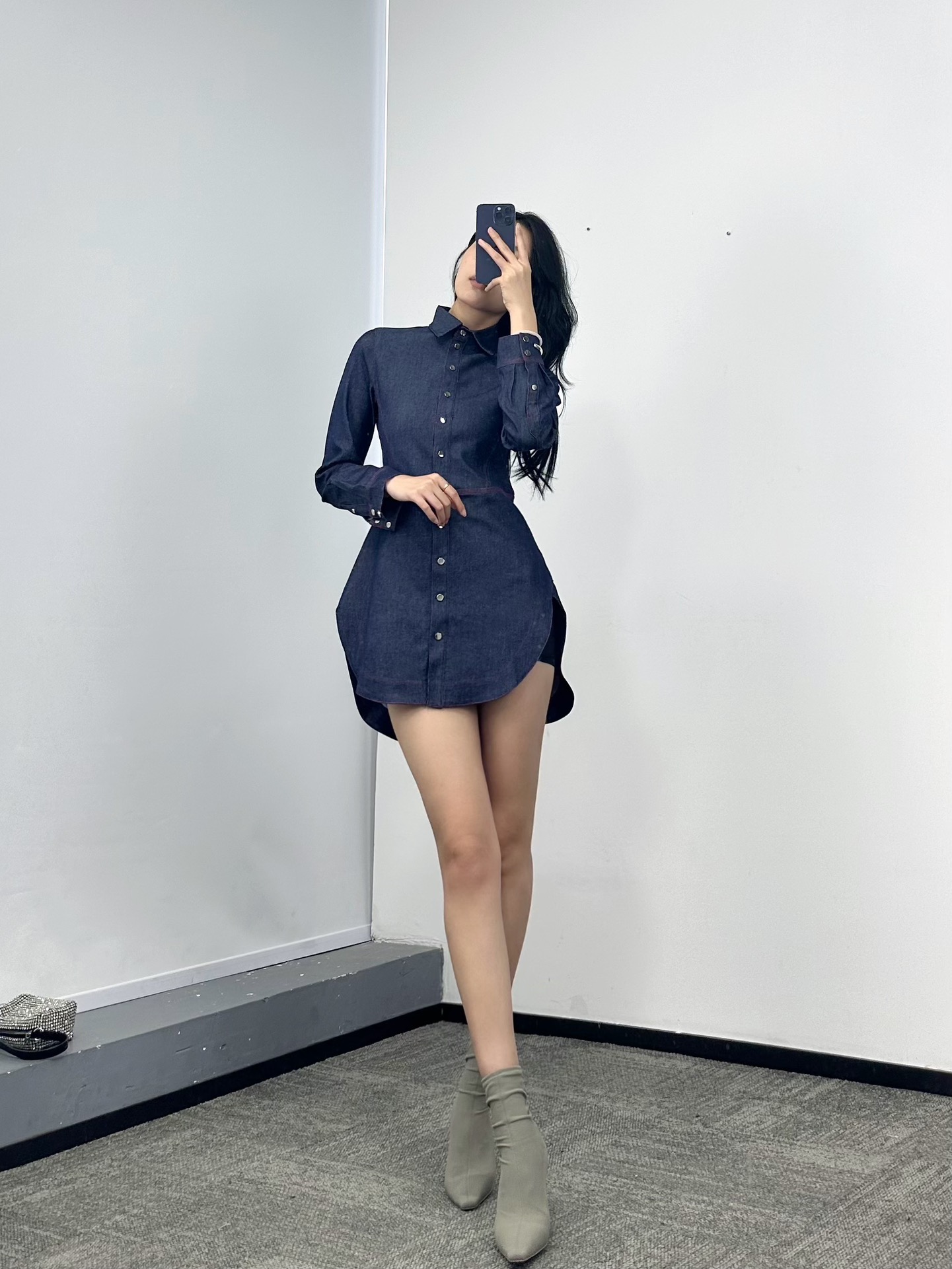 ♥️alai*修身收腰牛仔上衣！棉 SML