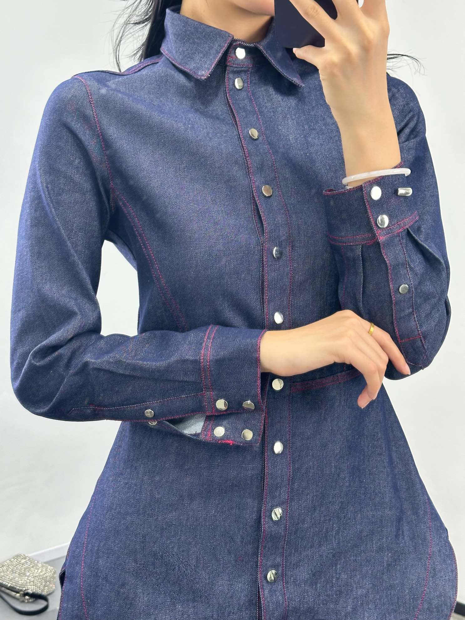 ♥️alai*修身收腰牛仔上衣！棉 SML