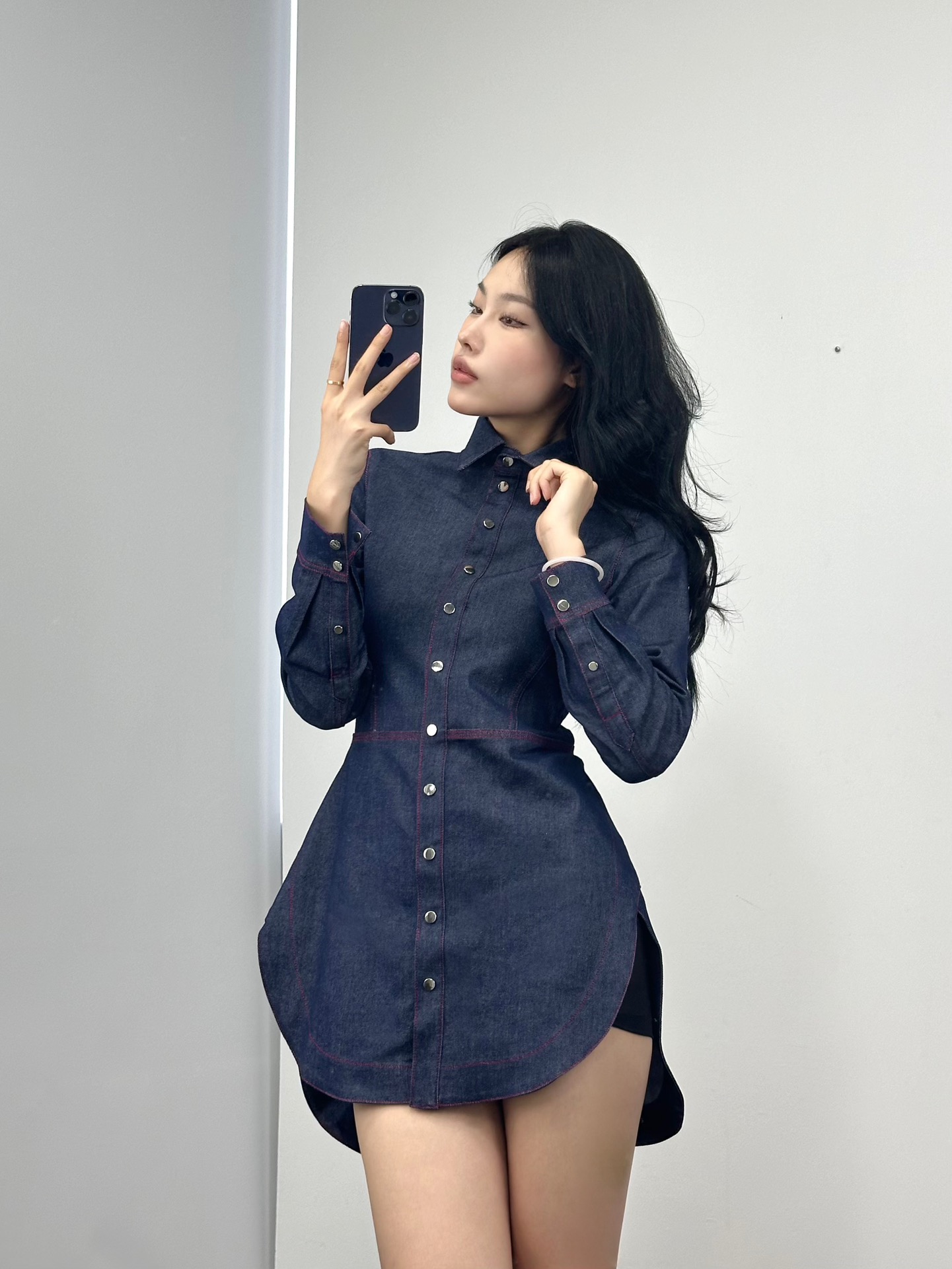 ♥️alai*修身收腰牛仔上衣！棉 SML