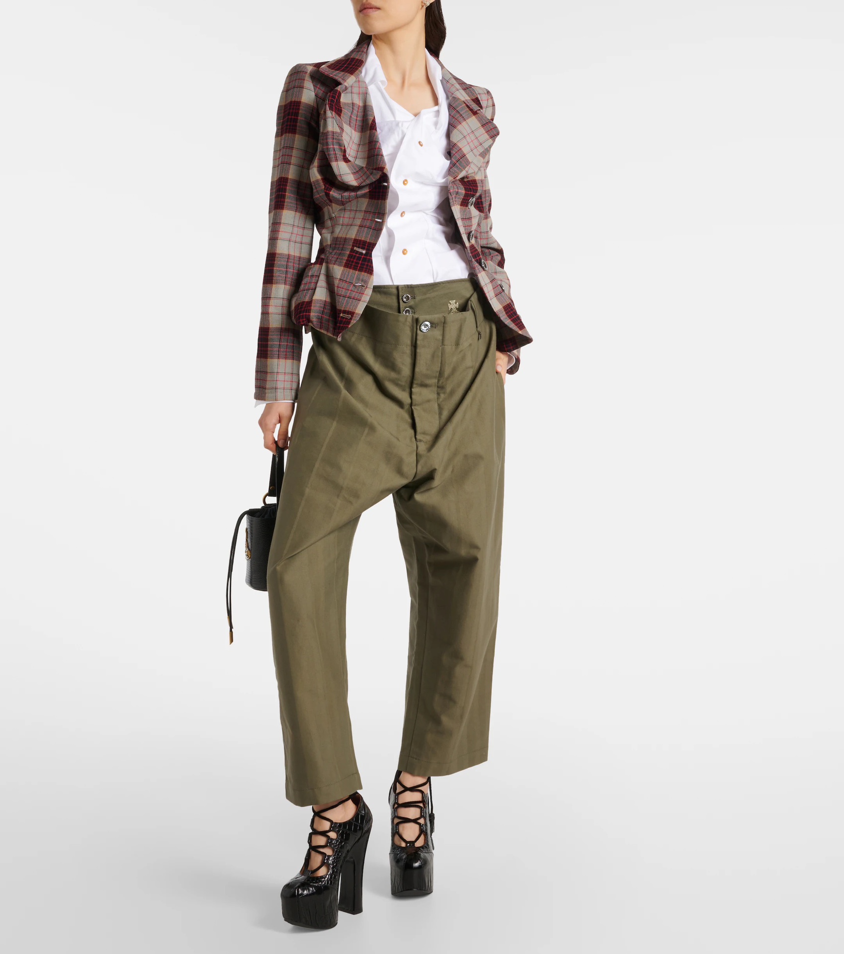 ♥️vivienne* 刺绣双腰松垮长裤！棉 SML