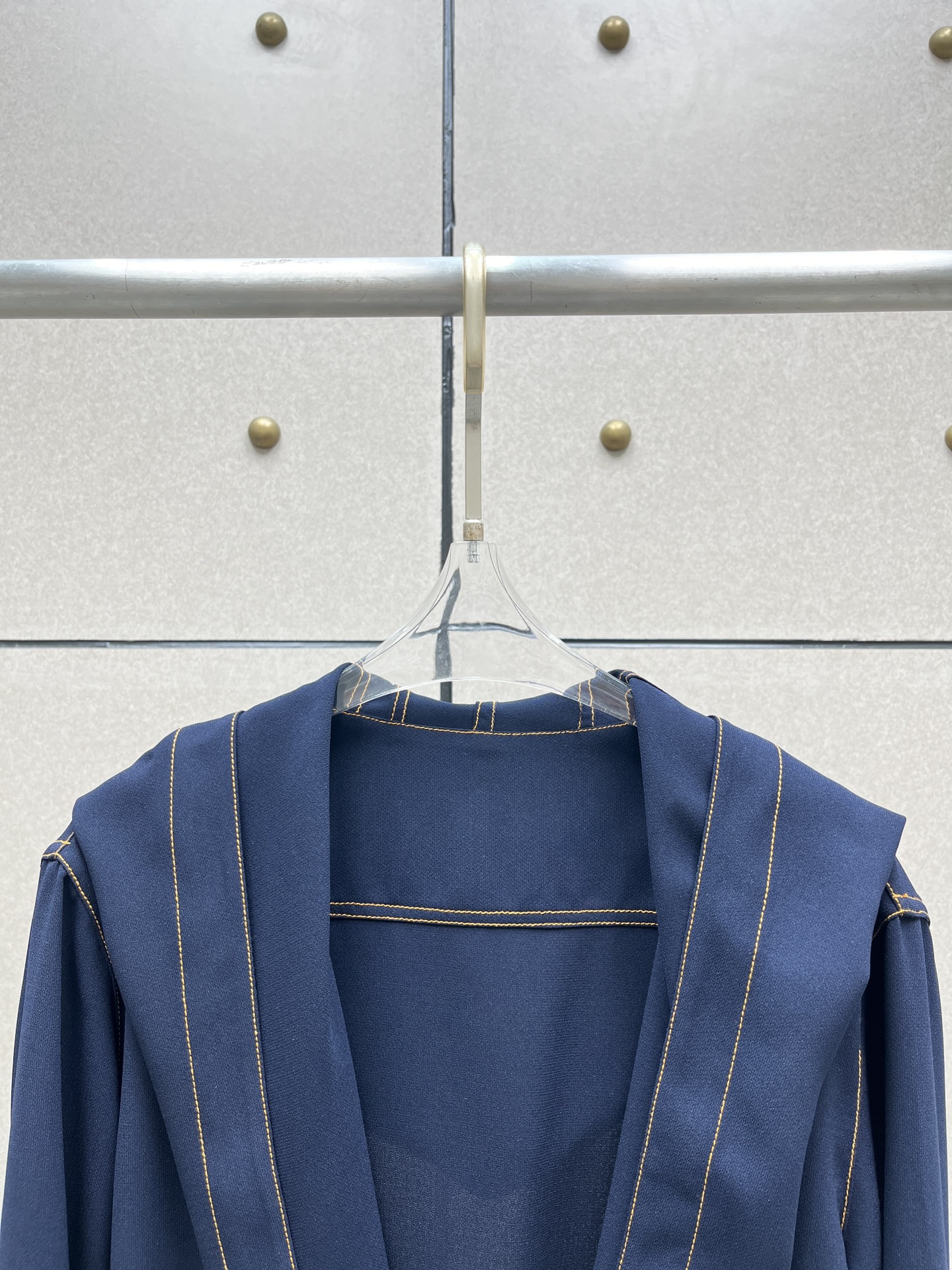 ♥️alai* 牛仔线拼接连体衣！两色 SML