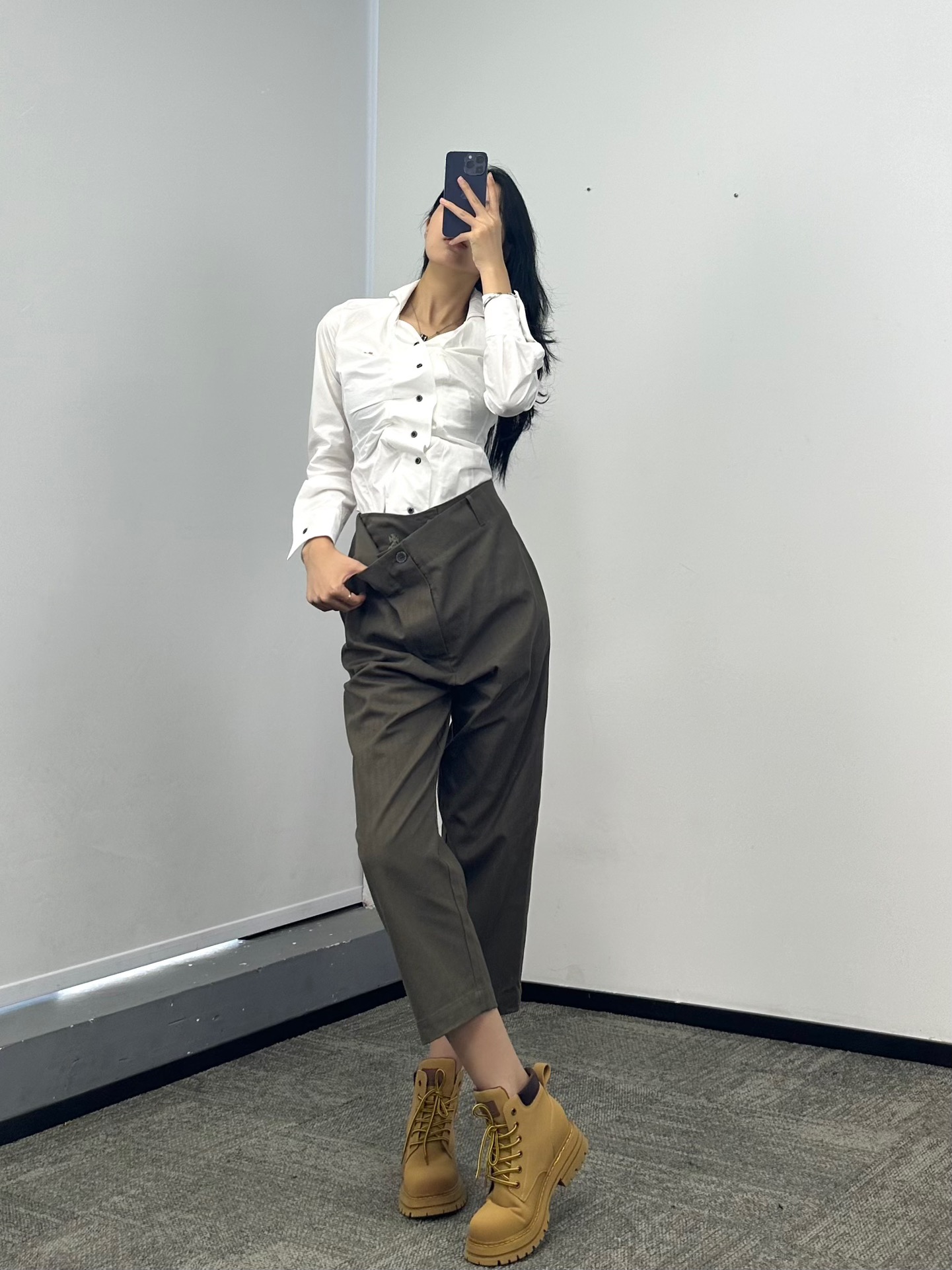 ♥️vivienne* 刺绣双腰松垮长裤！棉 SML