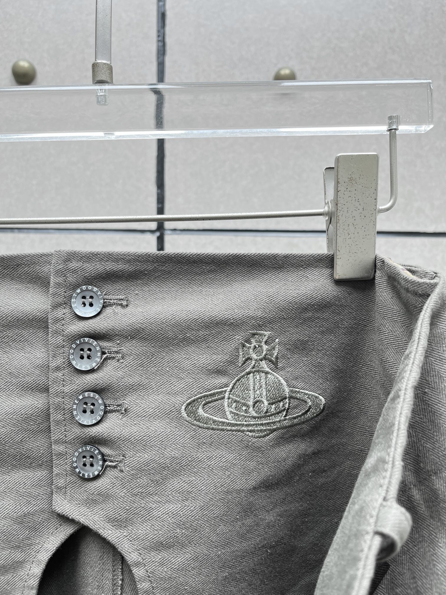 ♥️vivienne* 刺绣双腰松垮长裤！棉 SML