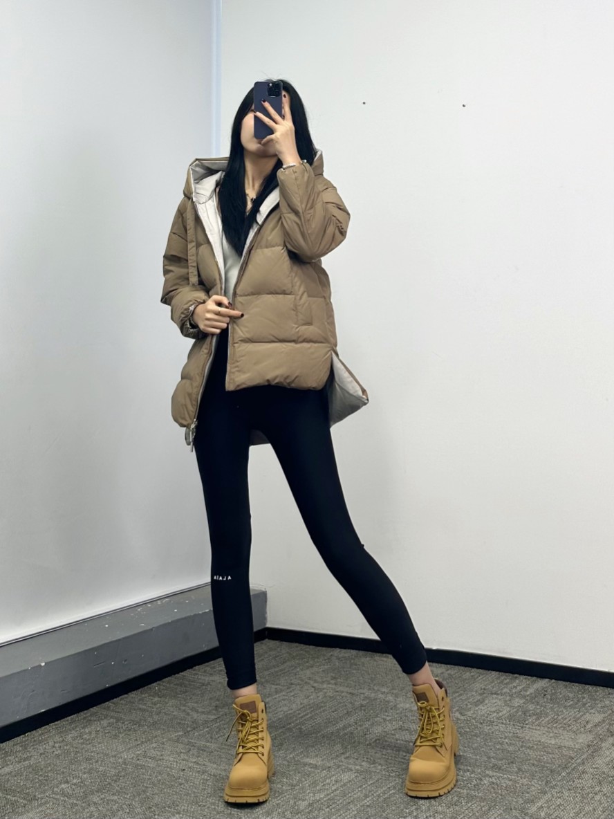 ❤️max 刺绣双面撞色羽绒服！双面穿 银灰+咖啡色 字母刺绣 填充白鸭绒 SML 