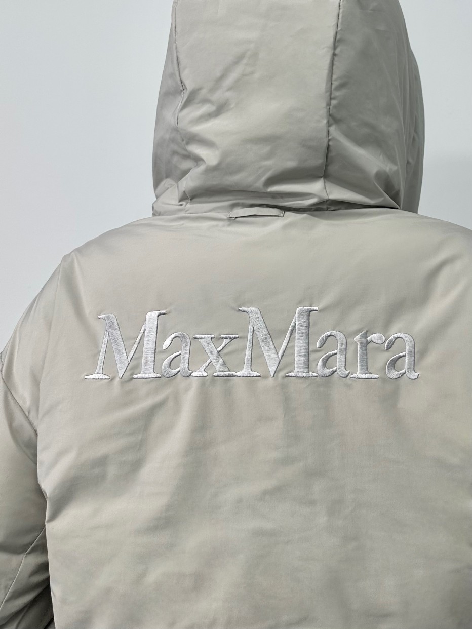 ❤️max 刺绣双面撞色羽绒服！双面穿 银灰+咖啡色 字母刺绣 填充白鸭绒 SML 