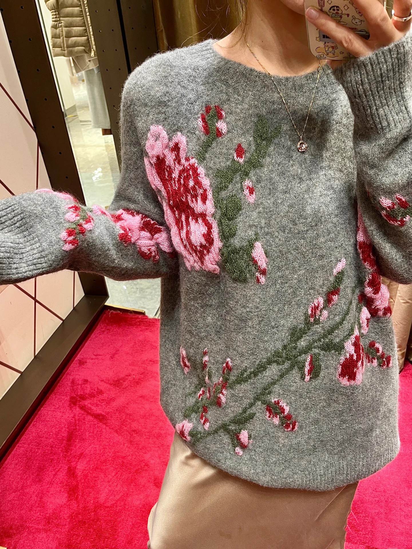 ❤️blumari*立体玫瑰花针织毛衣！两色 SML