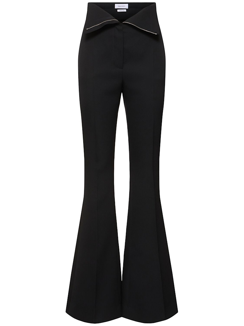 NO:319095,alexander mcq* high waist flip flared trousers!  Wool SML, alexander wang19860909alexander mcq*高腰翻边小喇叭裤！羊毛 SML,,alexander wang,Women's clothing