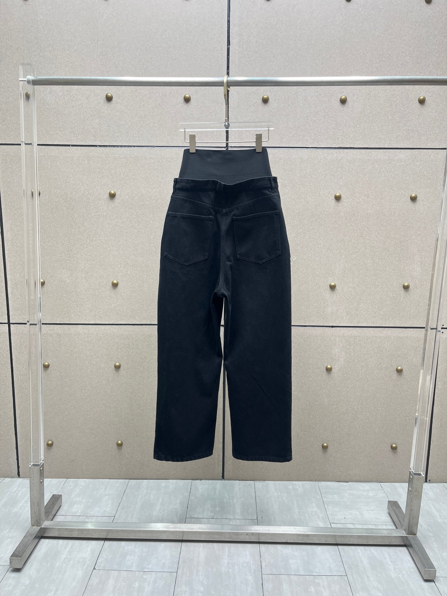 ❤️alai* 针织螺纹高腰拼接洗水牛仔裤！SML