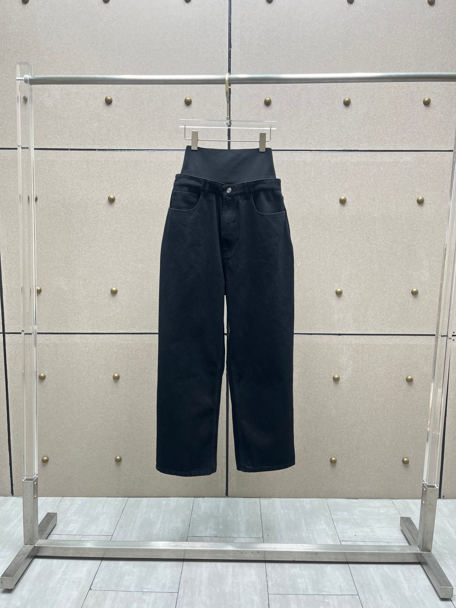 NO:331350,alai* knitted threaded high waist patchwork wash jeans!  SML, alaia, jeans, alexander wang19860909alai* 针织螺纹高腰拼接洗水牛仔裤！SML,,alaia,jeans,alexander wang,Women's clothing