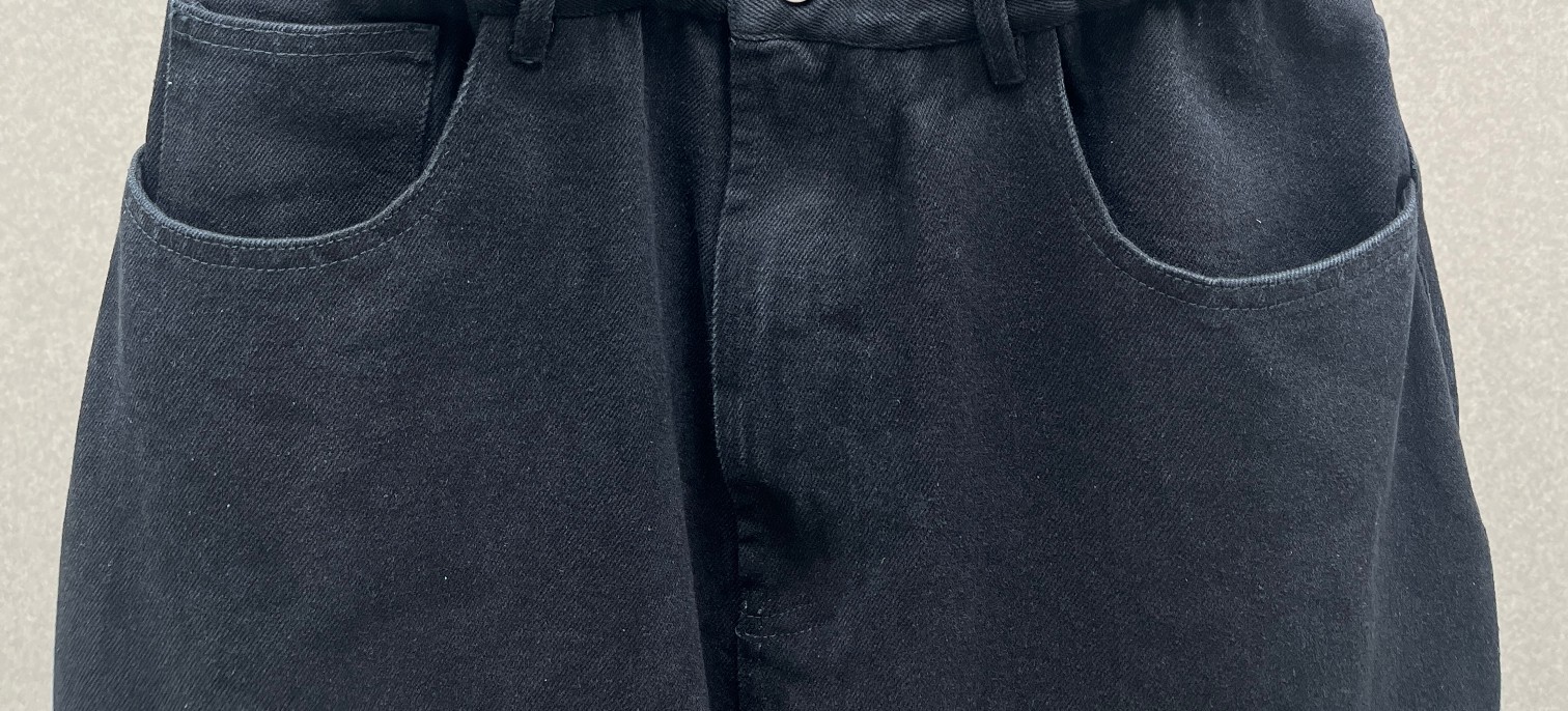 ❤️alai* 针织螺纹高腰拼接洗水牛仔裤！SML