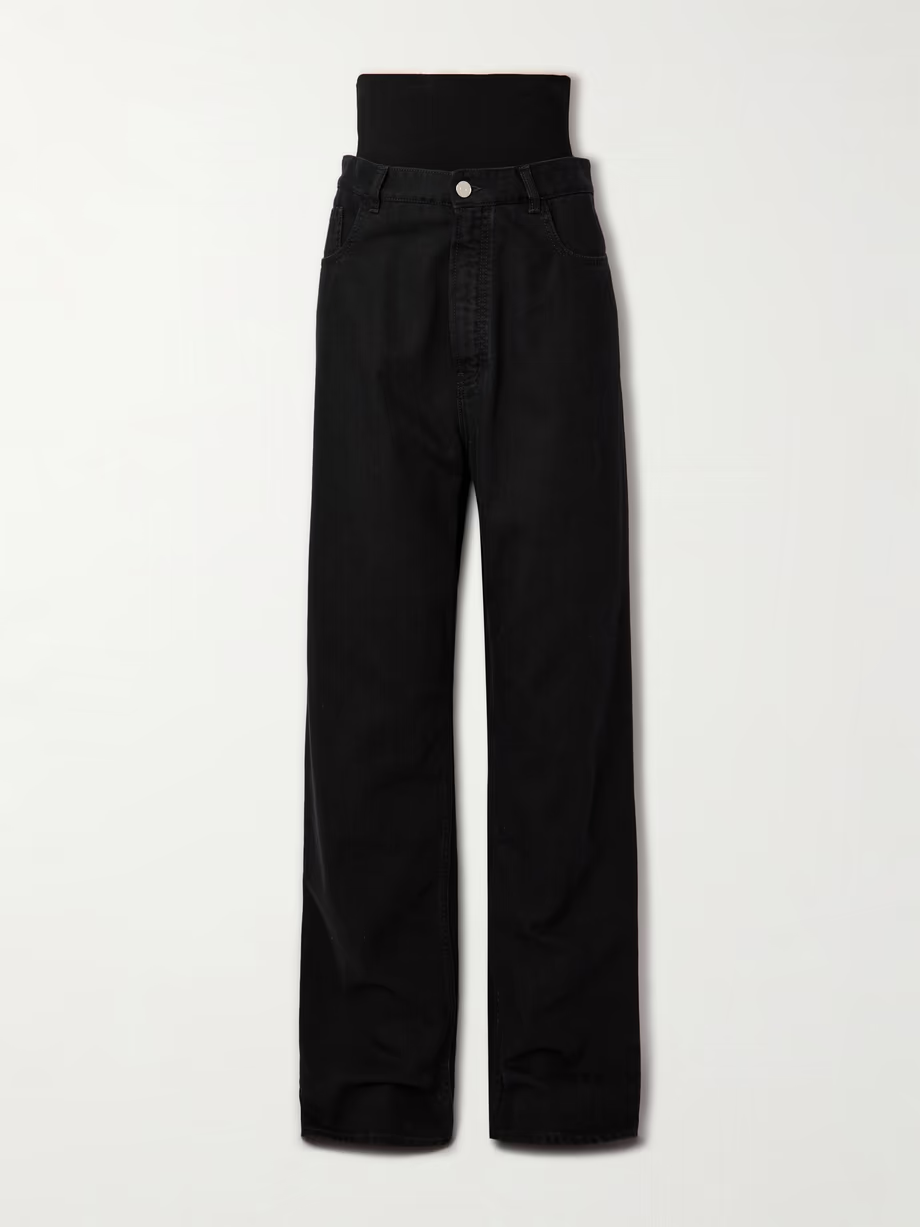 NO:570081,alai* knitted ribbed high-waisted patchwork washed jeans!  SML,,alaia,jeans,alexander wang19860909alai* 针织螺纹高腰拼接洗水牛仔裤！SML,,alaia,jeans,alexander wang,Women's clothing