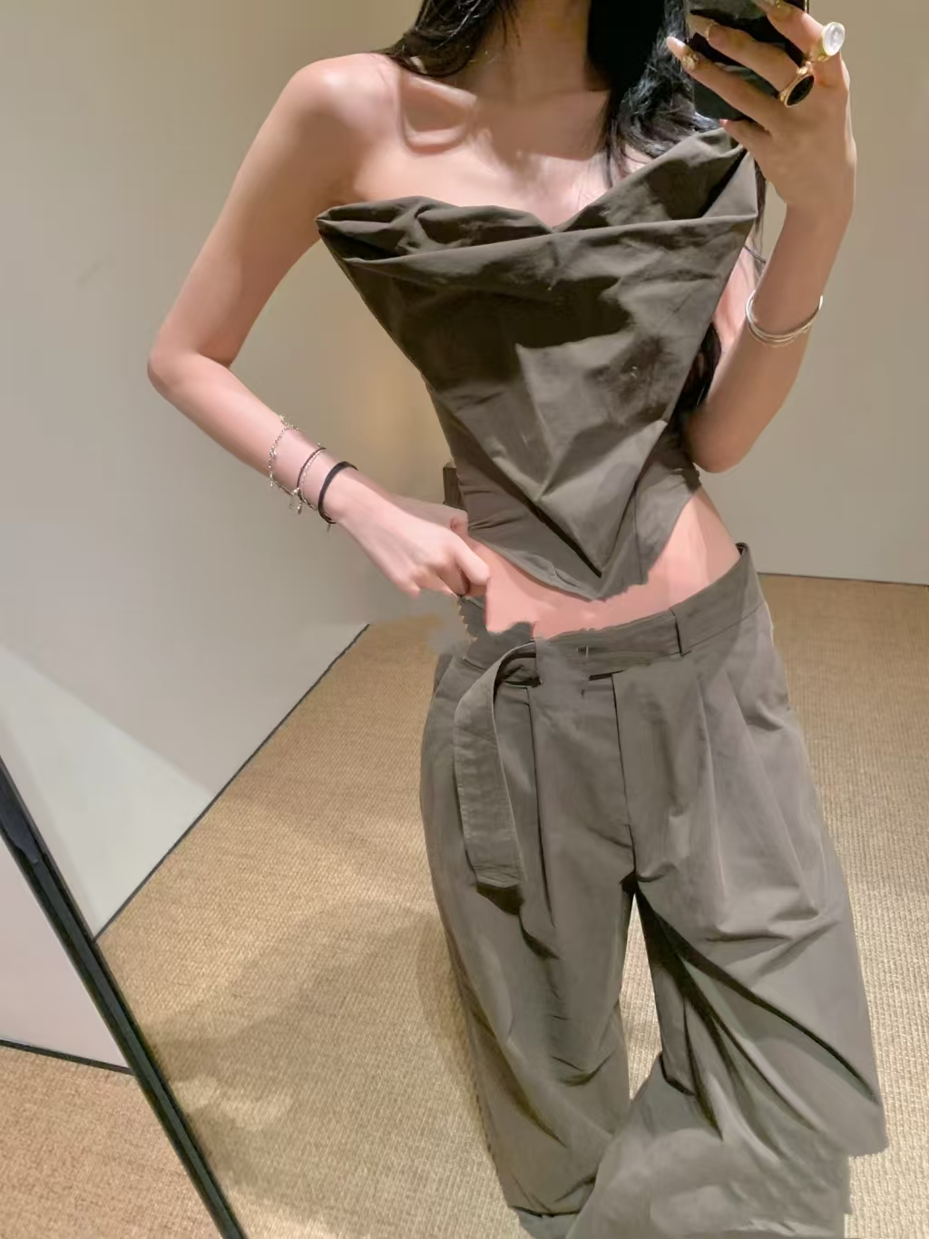 NO:319064,magda cotton fish bone folded breast top!  SML, alexander wang19860909magda 棉质鱼骨褶皱裹胸上衣！ SML,,alexander wang,Women's clothing