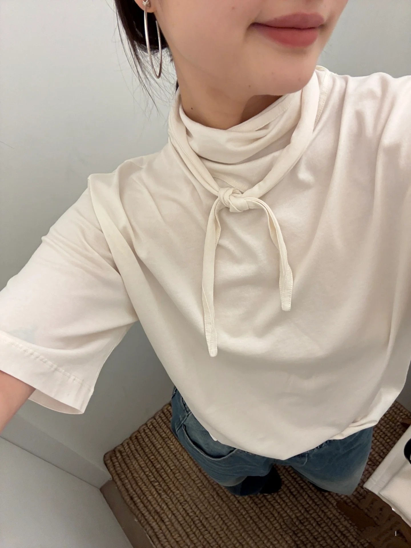 NO:319151,lemair* Loose T-shirt with casual collar!  Cotton Two-color SML,,tees,t-shirt,alexander wang19860909lemair＊ 随意领宽松T恤！棉 两色 SML,,tees，t-shirt,alexander wang,Women's clothing