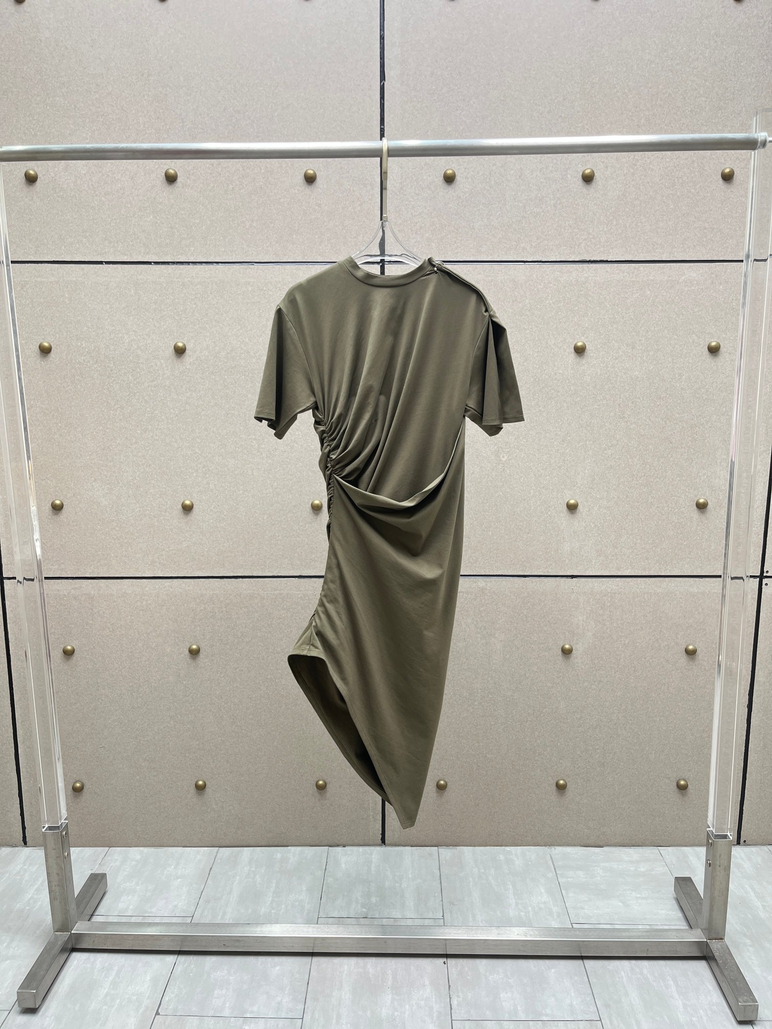 NO:329701,mugle* pleated metal buckle dress!  Cotton Two Color SML, skirts,alexander wang19860909mugle*收褶金属扣环连衣裙！棉 两色 SML,,skirts,alexander wang,Women's clothing