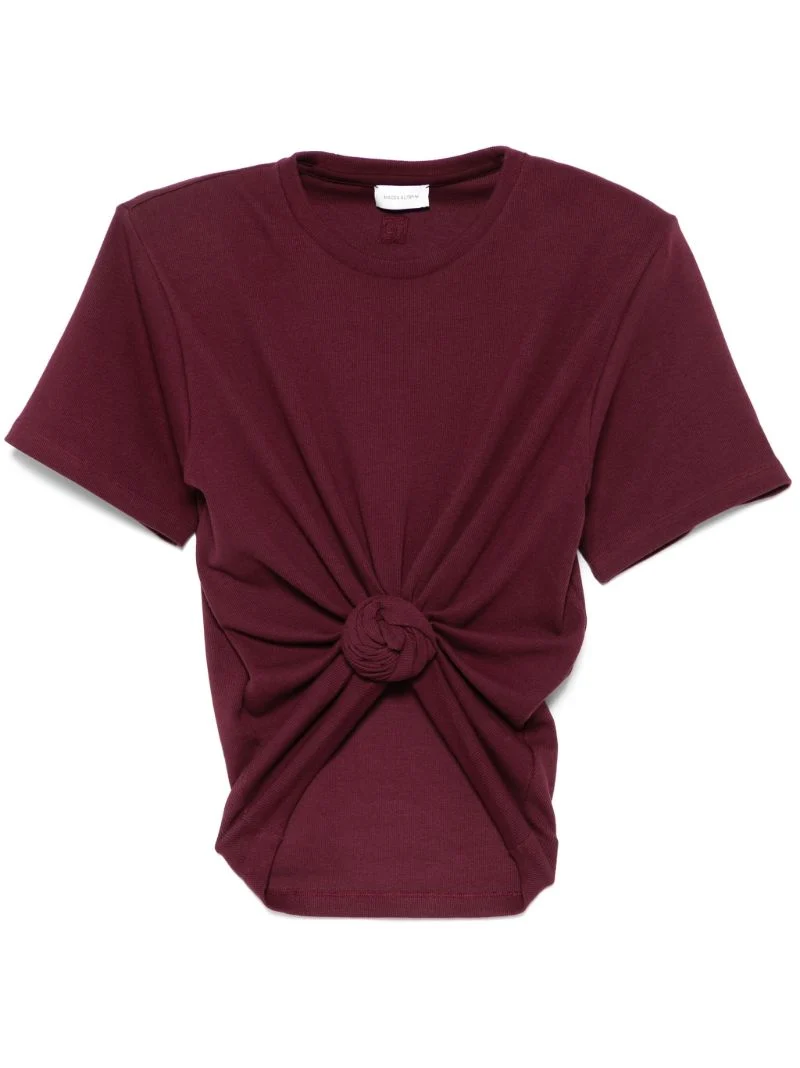 NO:329710,magda knotted threaded t-shirt!  Cotton New Color SML,,tees,t-shirt,alexander wang19860909magda 打结纽花螺纹T恤！棉 新色 SML,,tees，t-shirt,alexander wang,Women's clothing