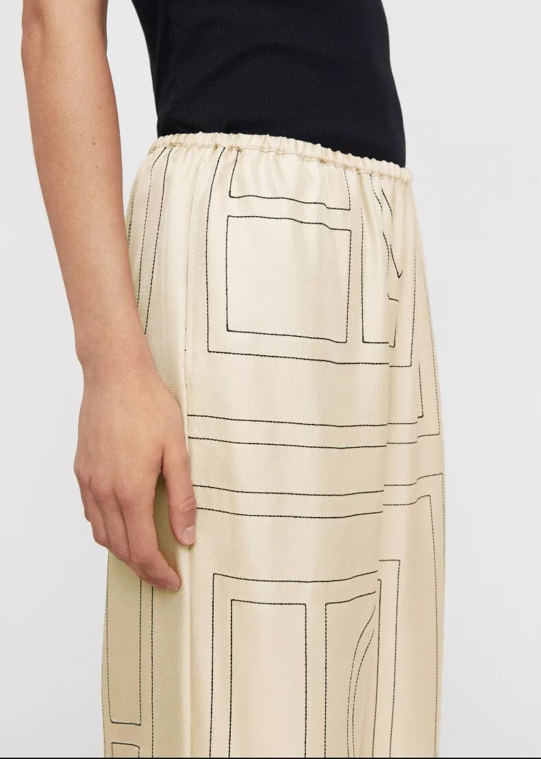 ♥️mote*丝质刺绣长裤！人丝 两色 SML