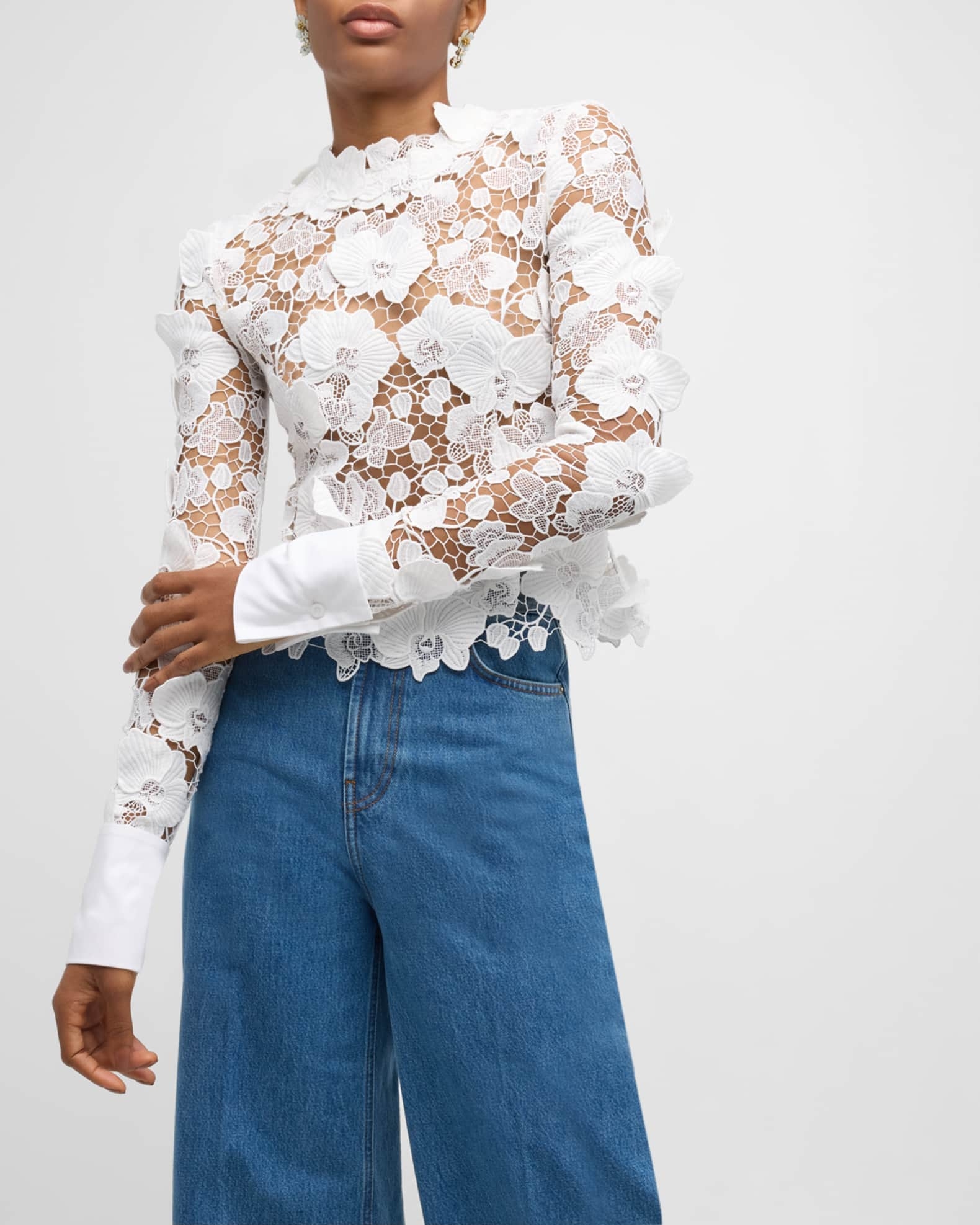 ♥️水溶花刺绣镂空上衣！棉 SML