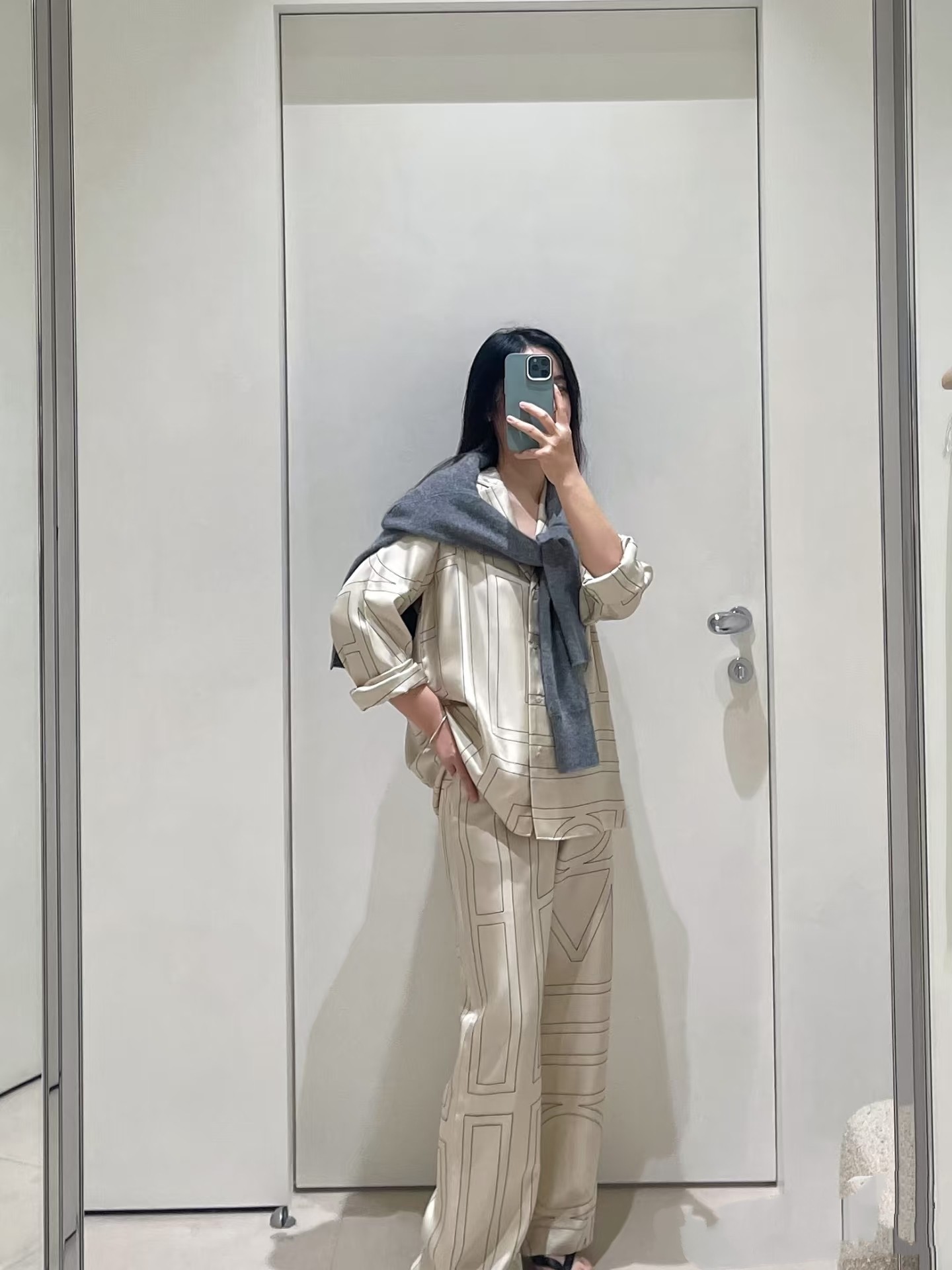 ♥️mote*丝质刺绣长裤！人丝 两色 SML