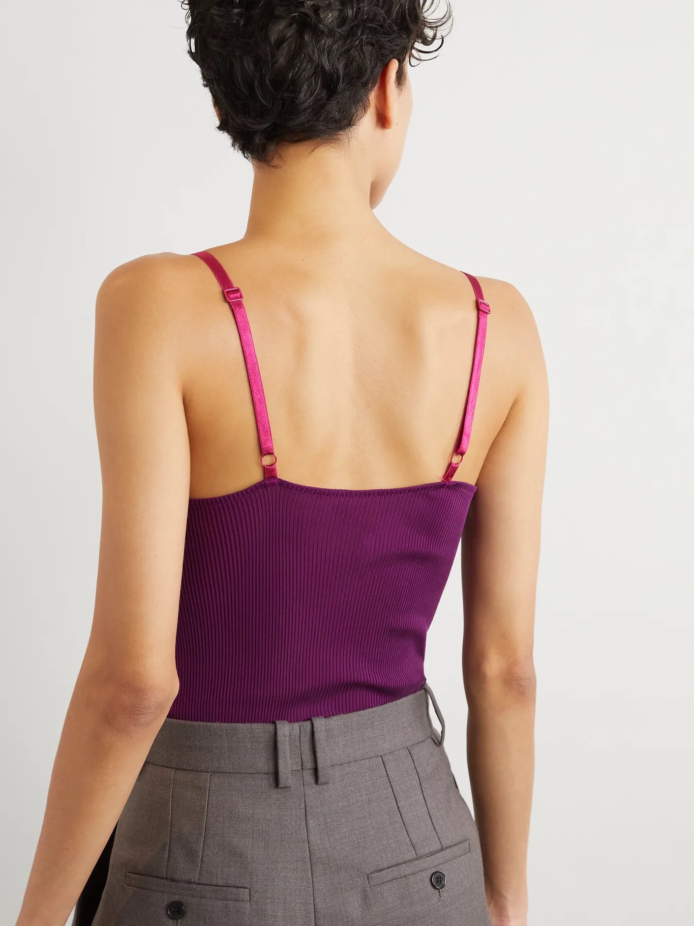 ♥️Y s l 定制染色蚕丝针织背心！绢丝纱线 定制染色 定制蕾丝 超薄螺纹针织而成。两色 SML