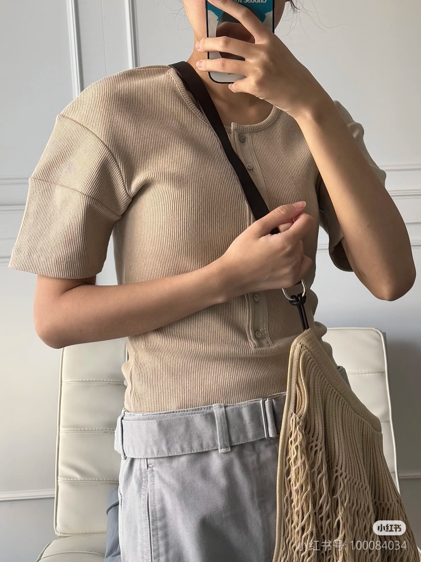 ❤️lemair＊螺纹拼接T恤上衣！棉 两色 SML 