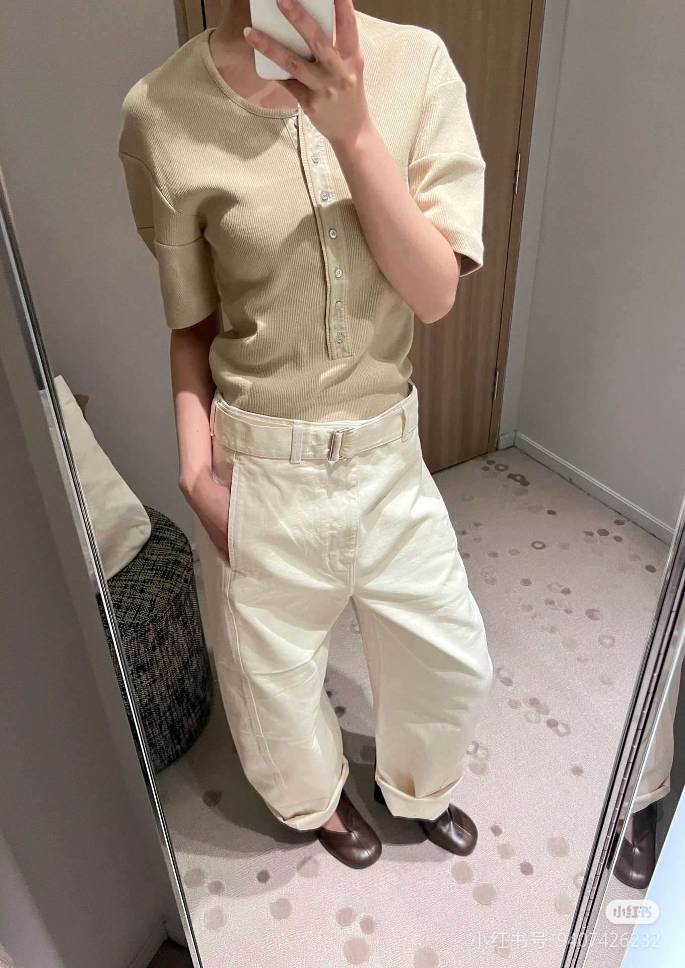 ❤️lemair＊螺纹拼接T恤上衣！棉 两色 SML 