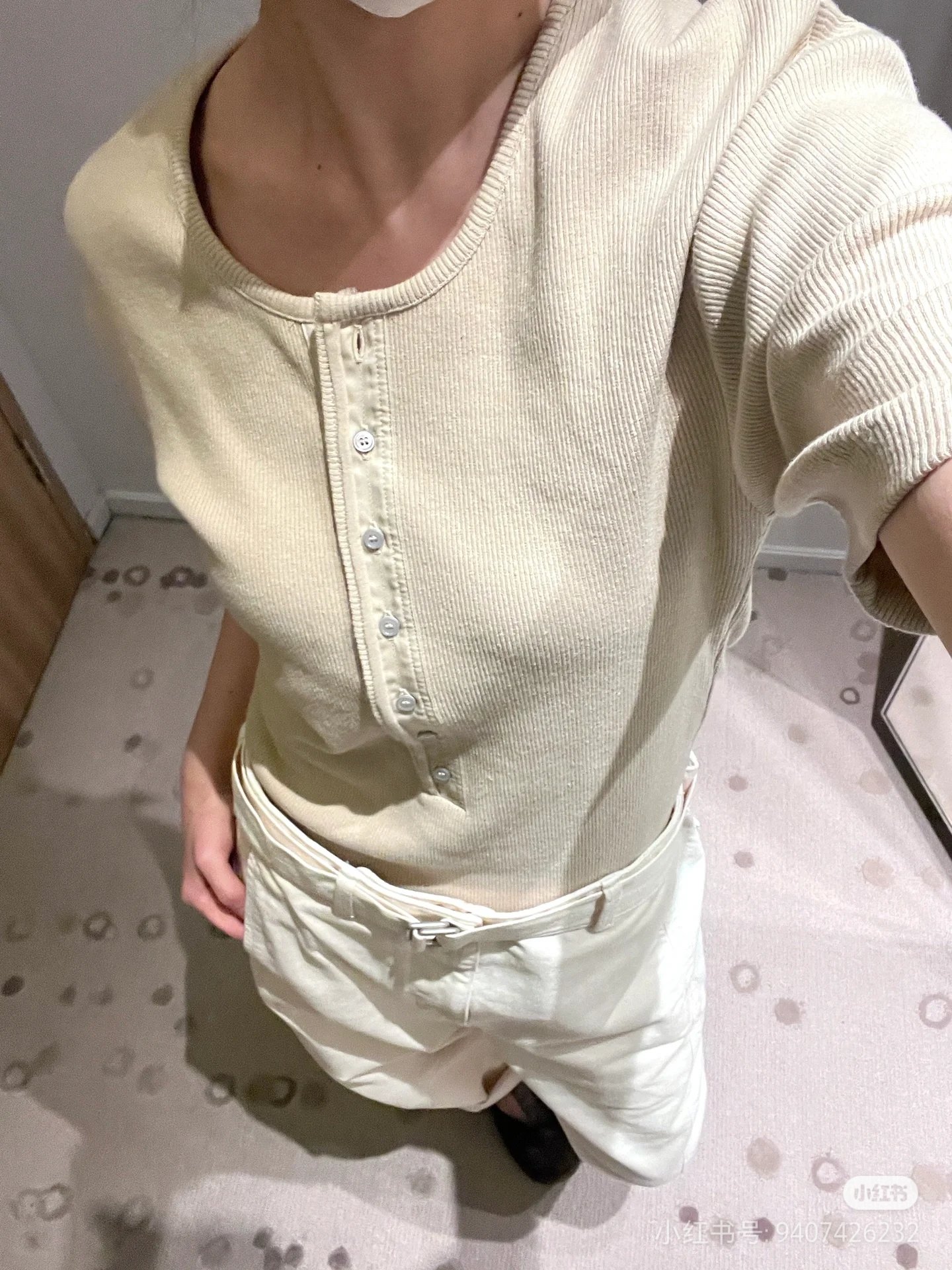 ❤️lemair＊螺纹拼接T恤上衣！棉 两色 SML 