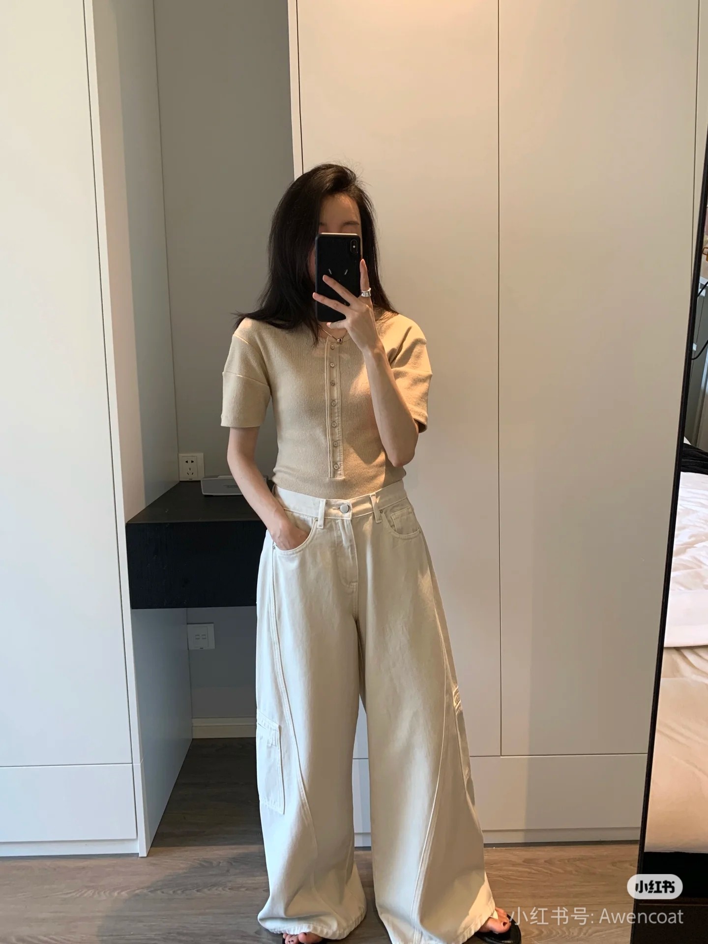 ❤️lemair＊螺纹拼接T恤上衣！棉 两色 SML 