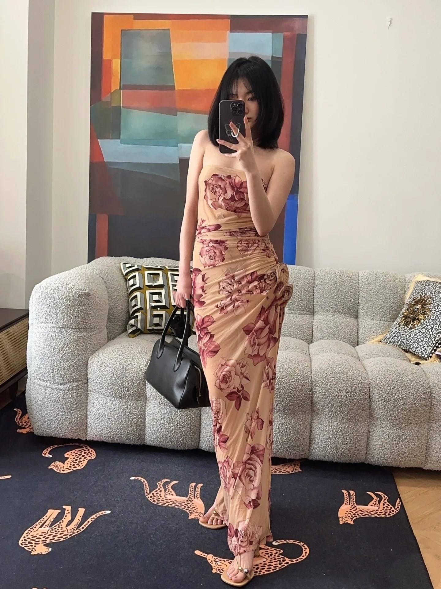 ❤️magda 印花裹胸连衣裙！SML