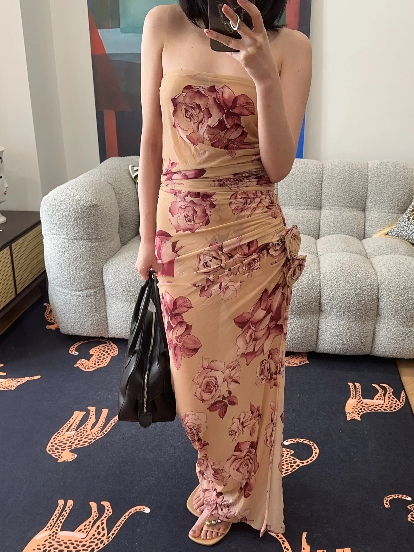 ❤️magda 印花裹胸连衣裙！SML