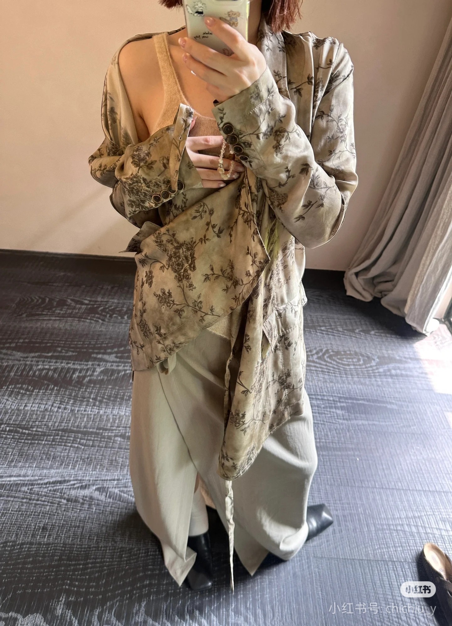 ❤️丝质印花系带西装！人丝 活性印花 松弛舒适 SML 