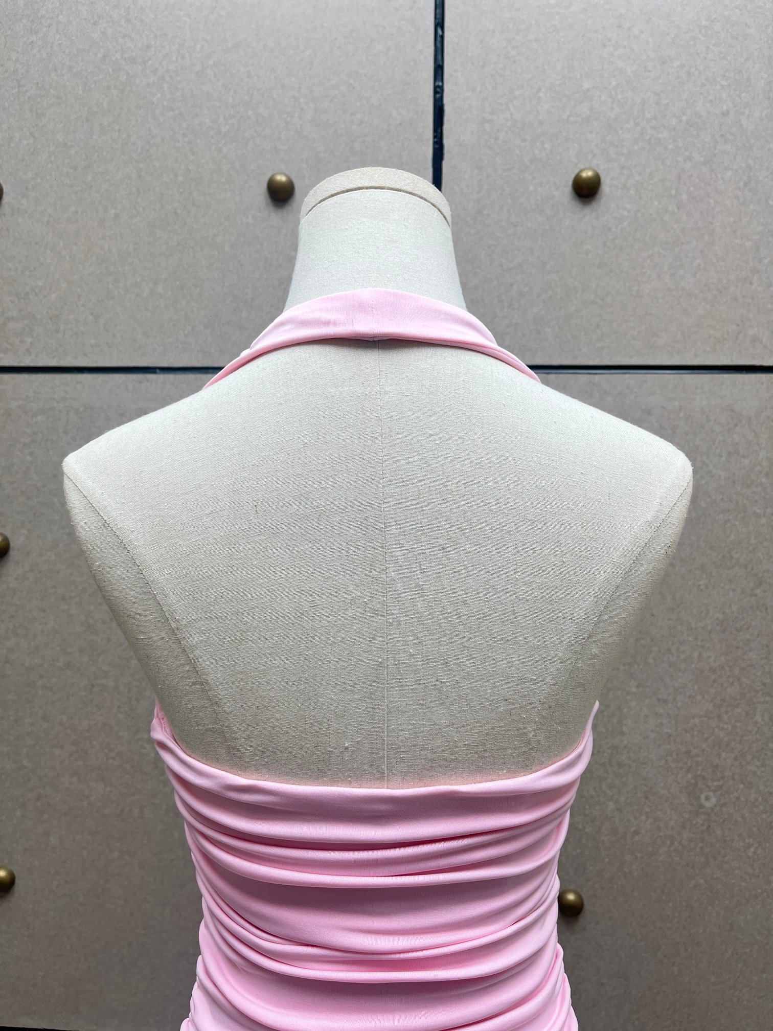 ❤️手工钉花收褶挂脖上衣！SML