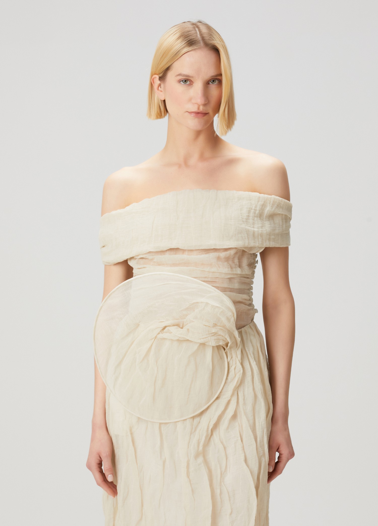 ❤️压褶不规则领上衣！SML