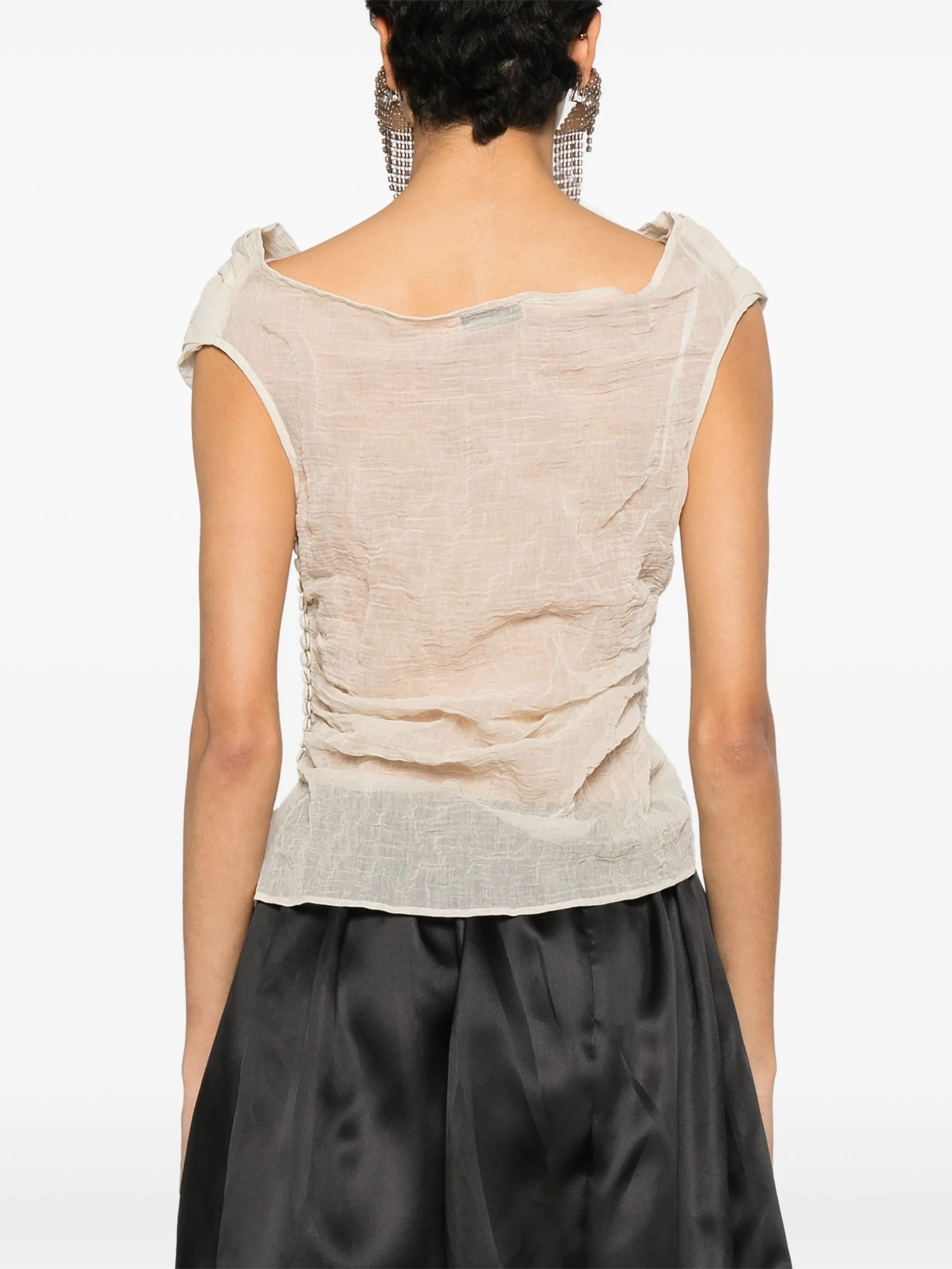 ❤️压褶不规则领上衣！SML