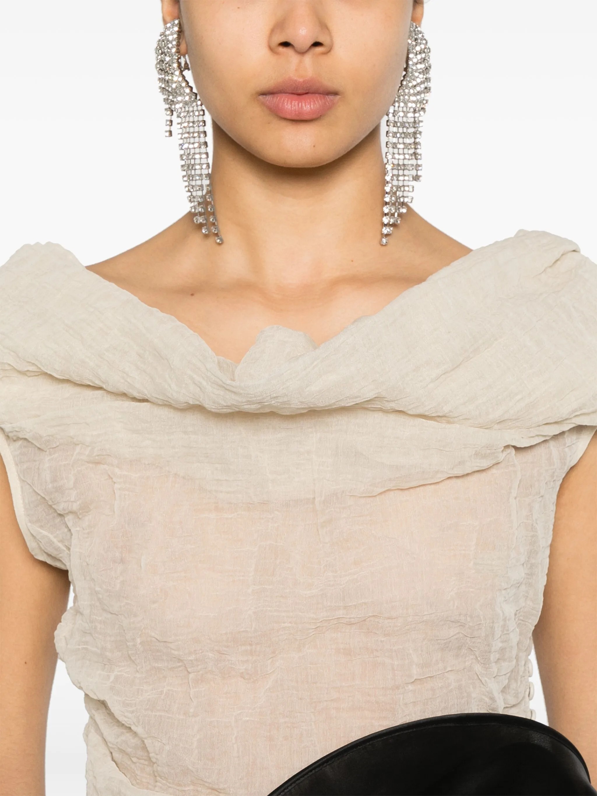 ❤️压褶不规则领上衣！SML