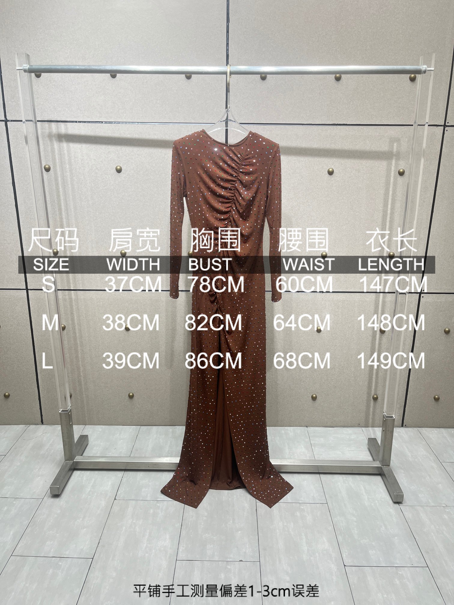 ❤️多彩烫钻收褶连衣裙！SML 