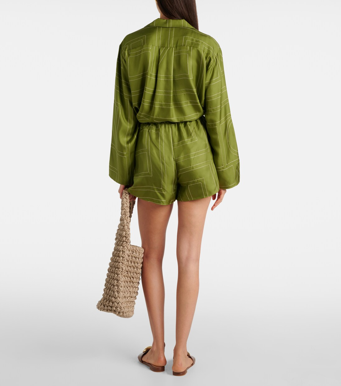 ♥️丝质刺绣短裤！人丝 SML