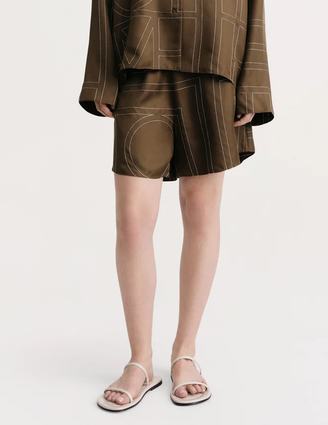 ♥️丝质刺绣短裤！人丝 SML