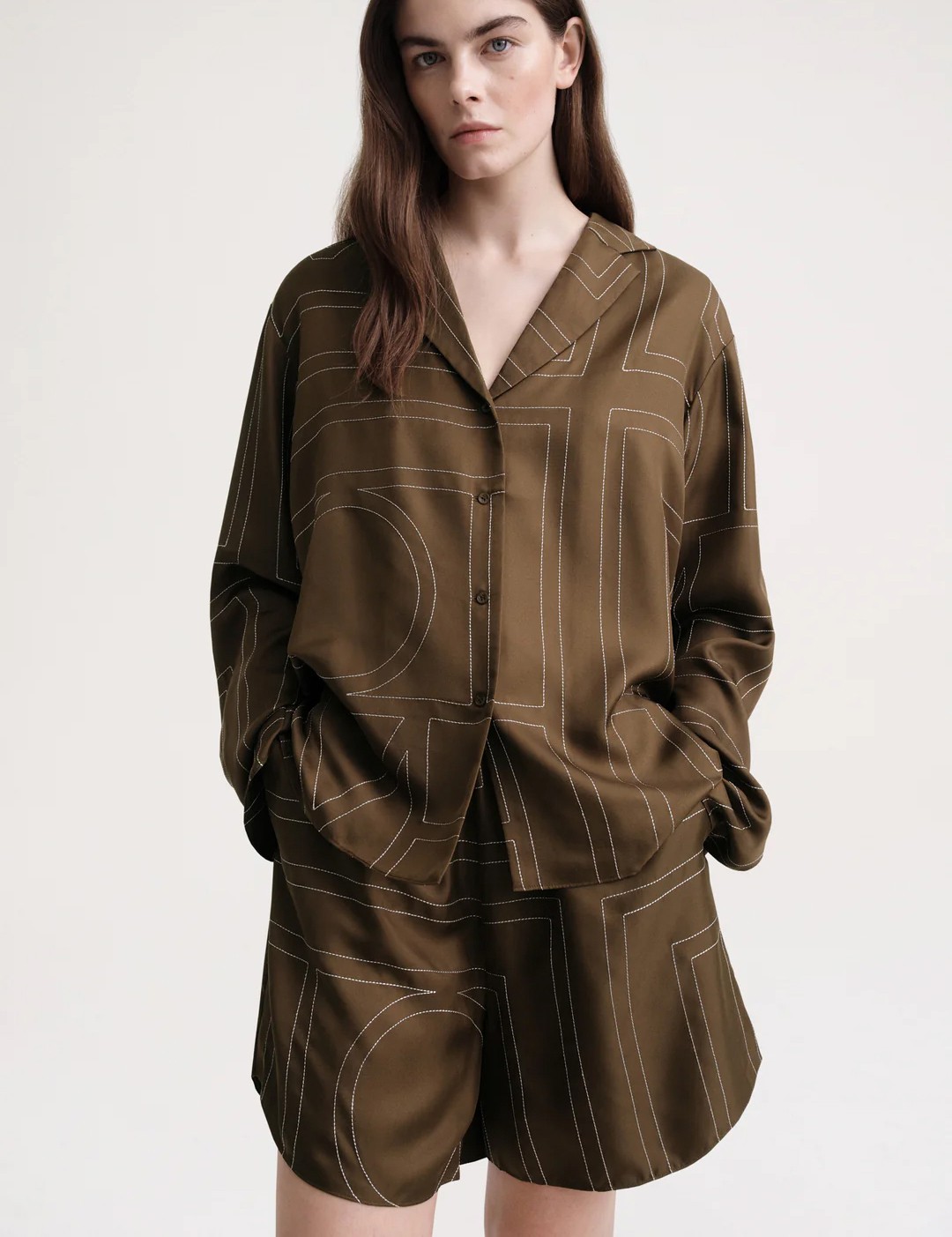 ♥️丝质刺绣短裤！人丝 SML